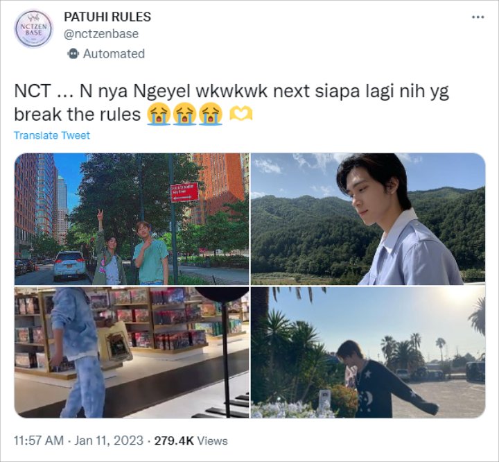 Para anggota NCT yang melanggar aturan untuk foto