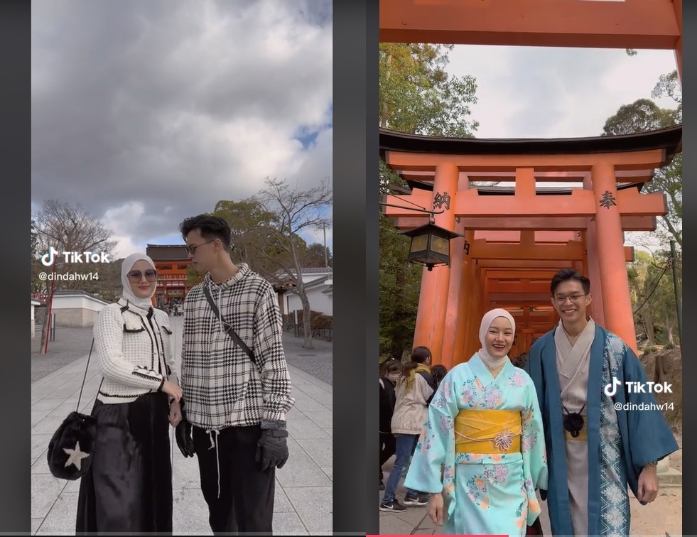 Cantik Pakai Kimono, Dinda Hauw Main Tebak-tebakan Kalimat Terkenal di Jepang