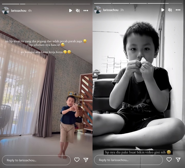 Bolak-balik Banting HP, Putra Larissa Chou Lagi Belajar Jadi YouTuber?