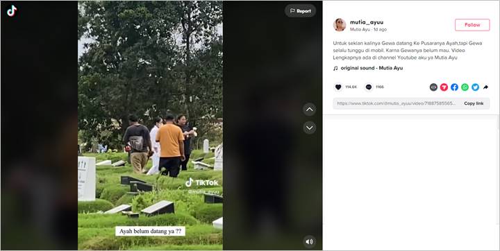 Diajak ke Pusara Glenn Freedly, Gewa Putri Mutia Ayu: Ayah Belum Datang Ya?