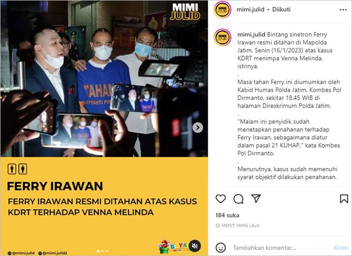 Ferry Irawan Resmi Ditahan, Warna Baju Tuai Sorotan