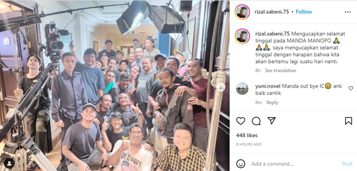 Amanda Manopo Trending \'Ikatan Cinta\' Diduga Tamat, Foto Bareng Kru Direspons Sedih