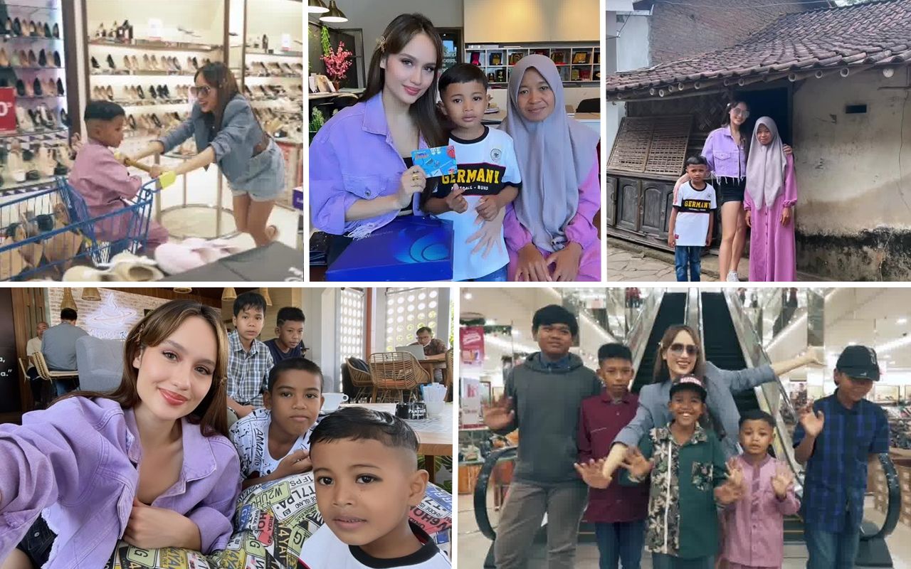 10 Potret Bahagia Cinta Laura Yang Totalitas Bantu Anak Korban Bully di Jember