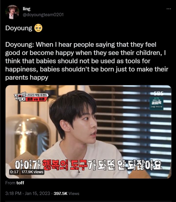 Doyoung NCT 127 Tuai Perhatian Terkait Komentarnya Soal Anak