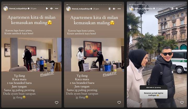 Lupa Kunci Pintu, Apartemen Rezky Aditya dan Citra Kirana di Milan Kemalingan