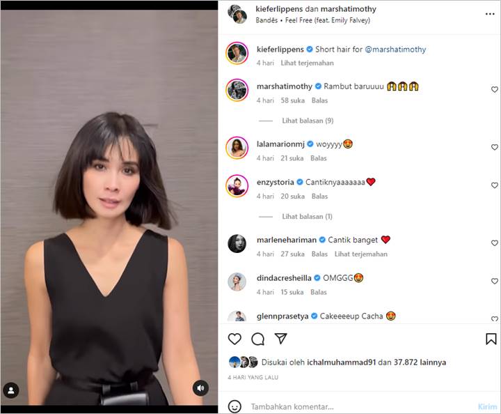 Marsha Timothy Dinilai Mirip Song Hye Kyo Usai Jajal Gaya Rambut Bob Pendek