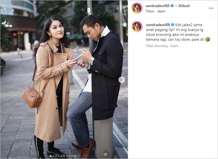 Quality Time Bareng Keluarga, Sandra Dewi Tegaskan Tujuan Pegang HP Justru Demi Anak-anak