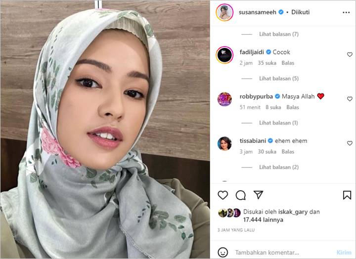 Susan Sameh Pamer Wajah Ayu Kenakan Hijab, Tissa Biani: Ehem Ehem