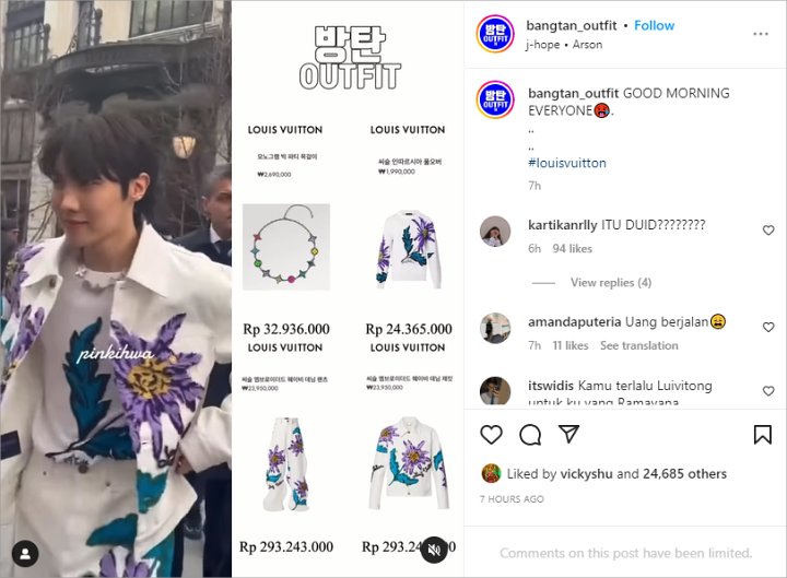 J-Hope BTS Secerah Outfit Saat Jalan Santai di Paris, Harganya Capai Ratusan Juta