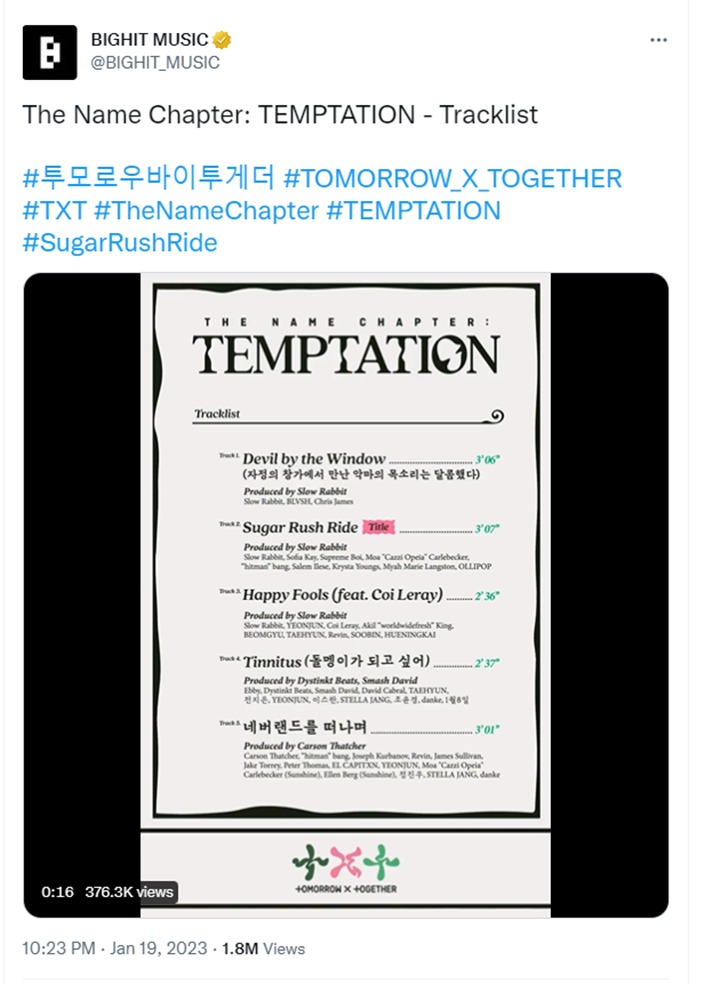 TXT Langsung Tebar TMI Usai Rilis Preview Tracklist \'The Name Chapter: Temptation\'