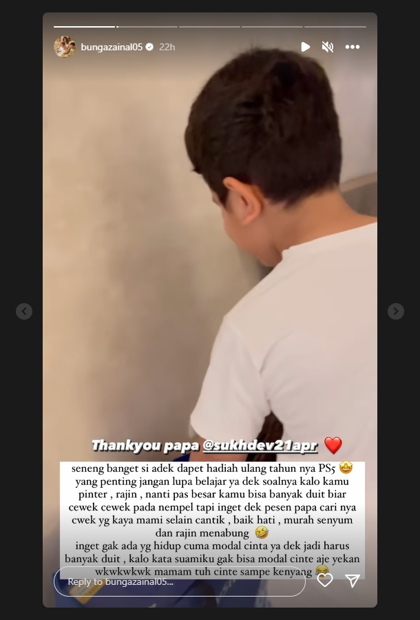Beri Pesan ke Anak, Bunga Zainal: Gak Ada yang Hidup Cuma Modal Cinta Ya Dek