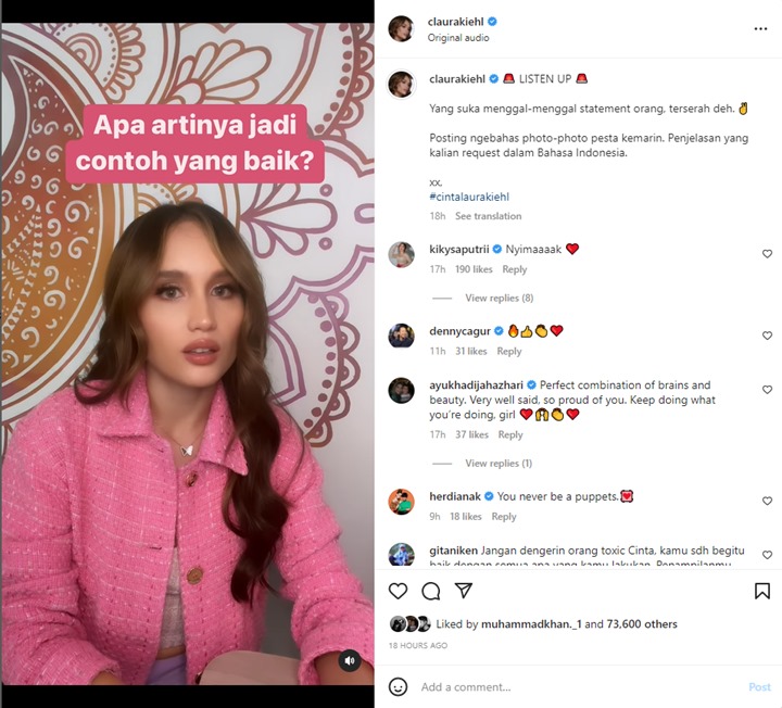 Dituntut Sempurna, Cinta Laura Tebar Foto Tanpa Sensor Sambil Sindir Pedas Netizen