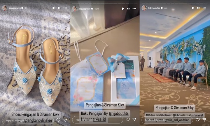 Kiky Saputri Manglingi Tampil Serba Biru di Momen Pengajian Jelang Nikah