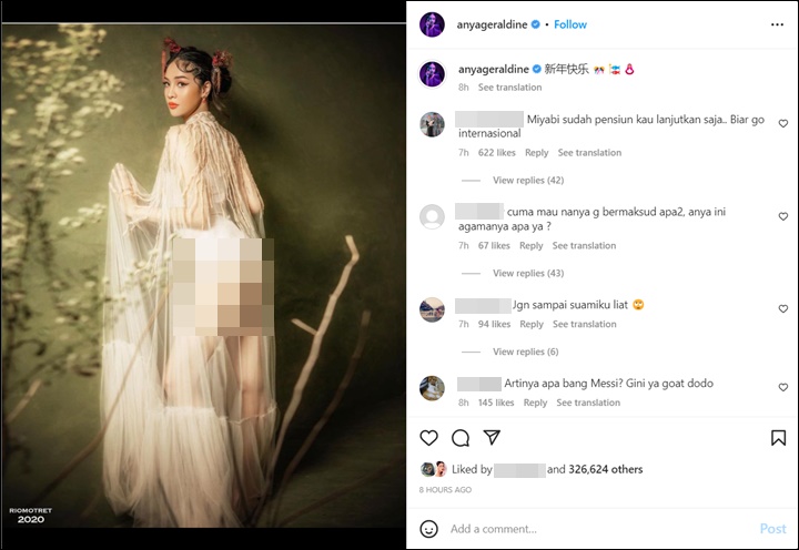 Anya Geraldine Bikin Syok Pakai Outfit Transparan Saat Imlek, Agama Dipertanyakan