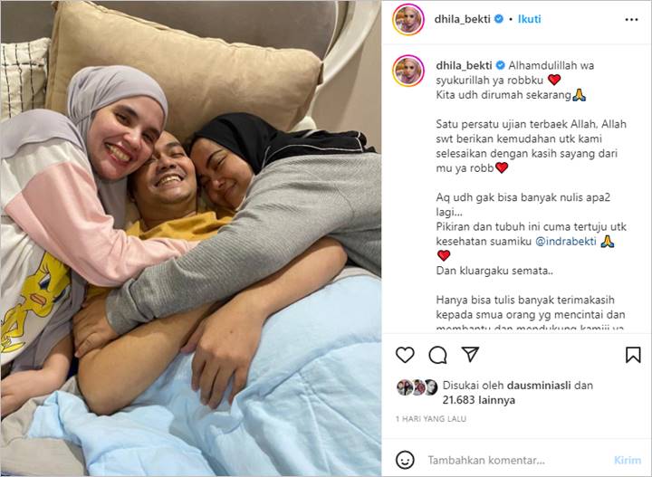 Indra Bekti Sudah Pulang dari RS, Istri Sebutkan 3 Hal yang Jadi Fokus Pemulihan