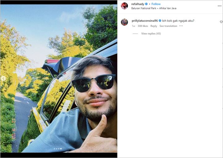 Refal Hady Sempat Pamer Selfie Tampan Saat Liburan, Protes Prilly Latuconsina Diserbu