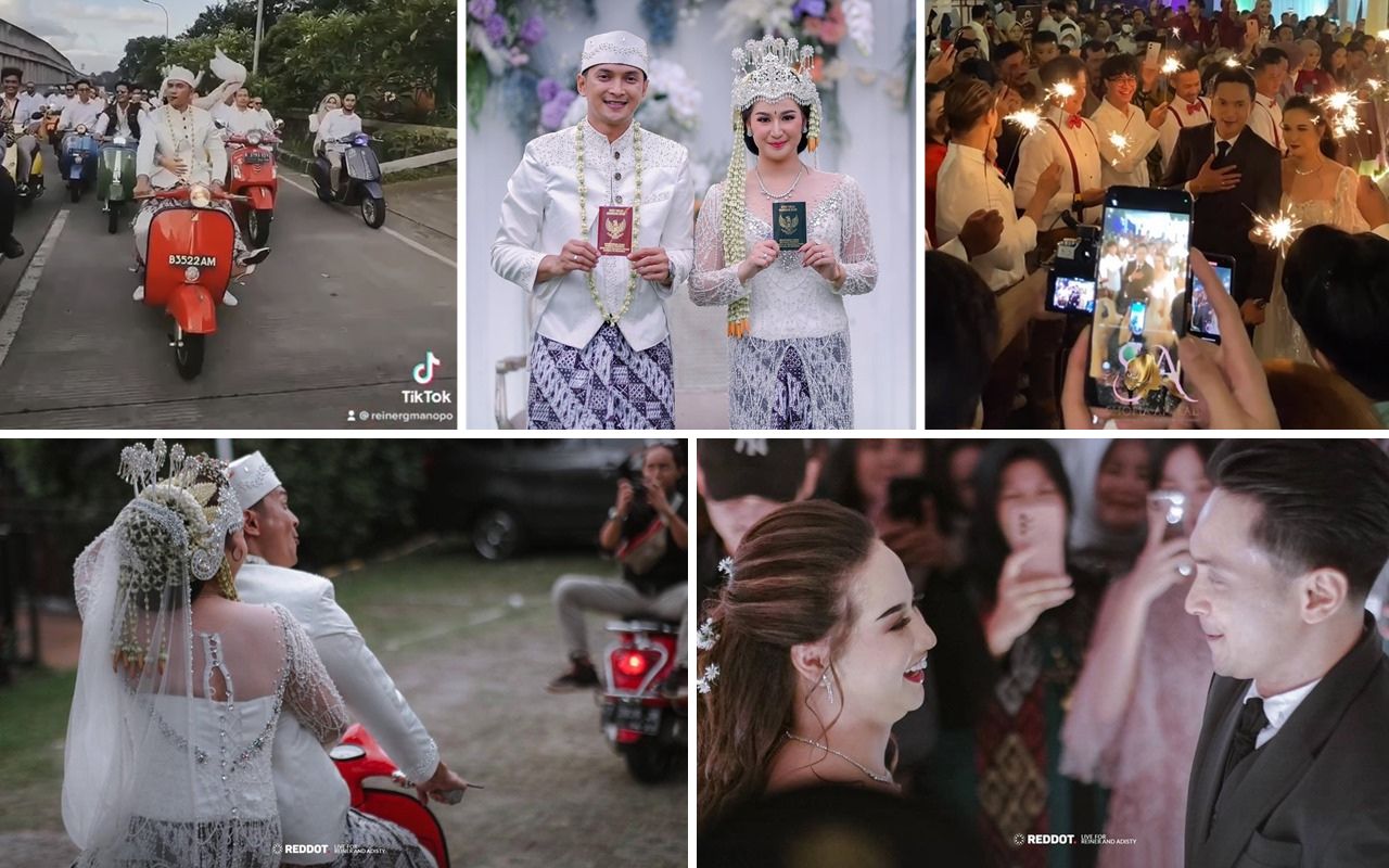 10 Potret Pernikahan Reiner Manopo Yang Unik, Keliling Naik Vespa Pakai Baju Pengantin