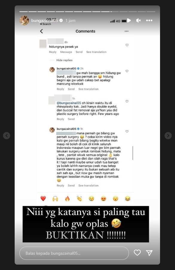 Dituding Oplas, Bunga Zainal Gercep Tag Akun IG Tompi