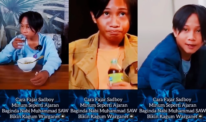 Cara Tak Biasa Fajar Sadboy Saat Minum Diacungi Jempol, Tiru Sunnah Rasul
