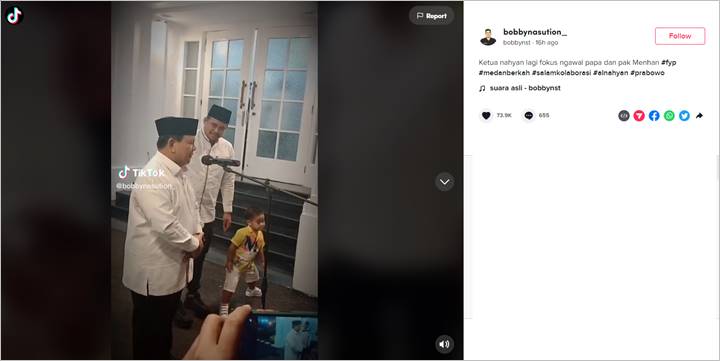 Kembali Beraksi, Gemasnya Nahyan Asyik Joget di Samping Prabowo yang Sedang Pidato