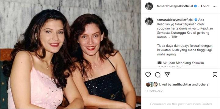 Heboh Kabar Digugat Rp 34 M, Tamara Bleszynski Singgung Keadilan yang Tak Terjamah Sogokan Harta