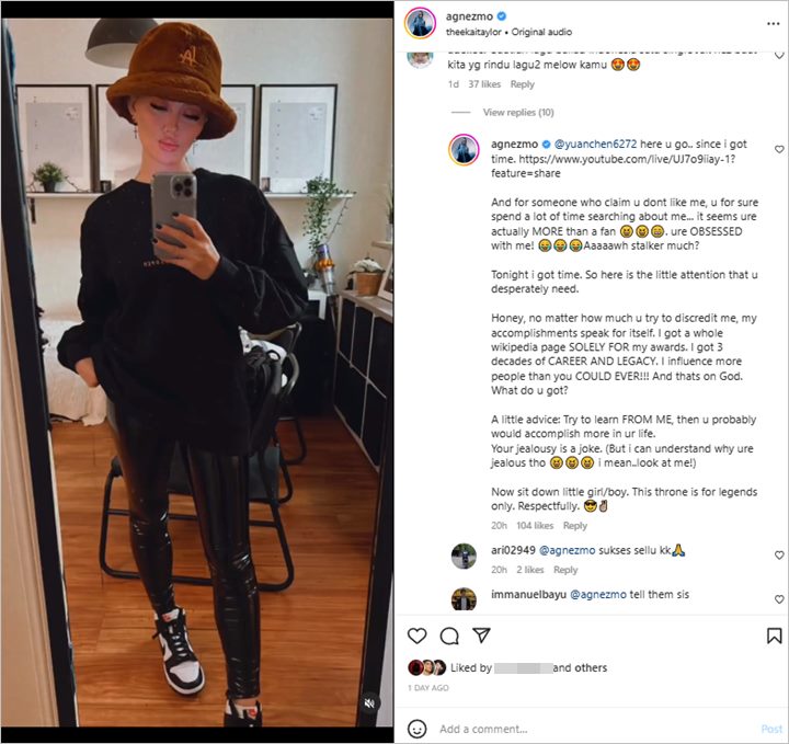 Agnez Mo Balas Menohok Haters yang menghinanya