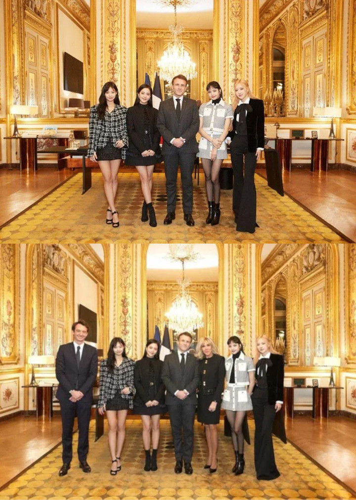 BLACKPINK Foto Bareng Presiden Macron dan Istrinya, Dapat Sambutan Hangat di Prancis