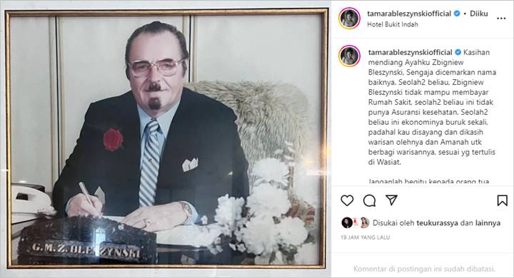 Tamara Bleszynski Curhat Sedih Nama Baik Sang Ayah Dicemarkan