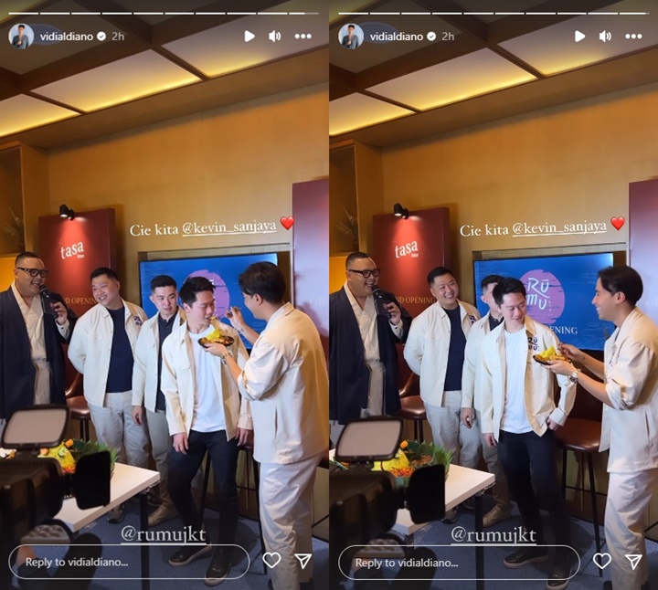 Ngakak, Kevin Sanjaya Malu-malu Disuapi Vidi Aldiano di Acara Penting