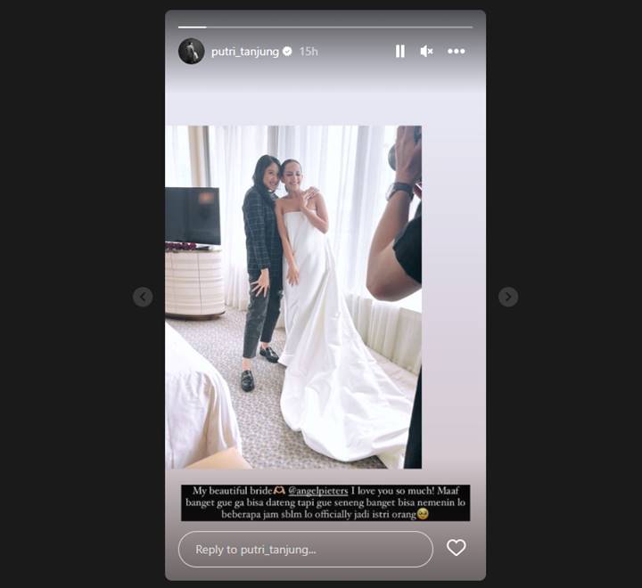 Putri Tanjung Sempat Lakukan Hal Manis Beberapa Jam Sebelum Angel Pieters Resmi Menikah