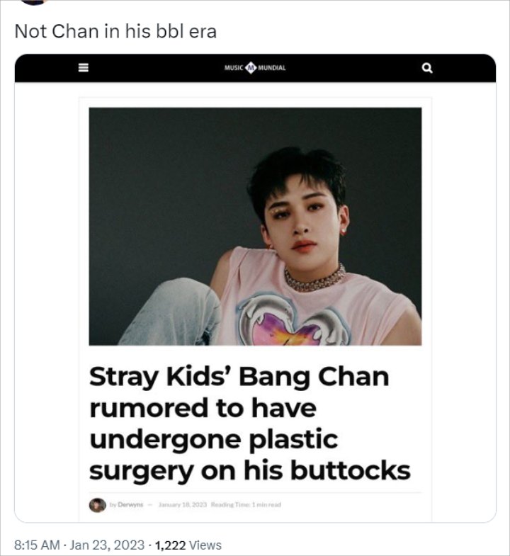 Bang Chan Stray Kids Respon Rumor Oplas Pantat, Sikap Santuy Disambut Ngakak