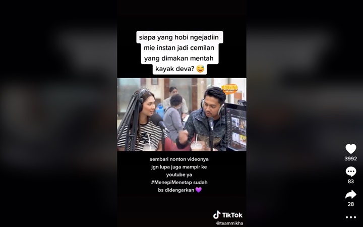 Mikha Tambayong Gagal Paham Tahu Deva Mahenra Hobi Makan Mi Instan Mentah