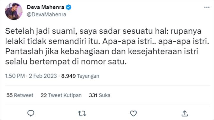 Deva Mahenra Baru Sadari Satu Hal Usai Berstatus Suami Mikha Tambayong
