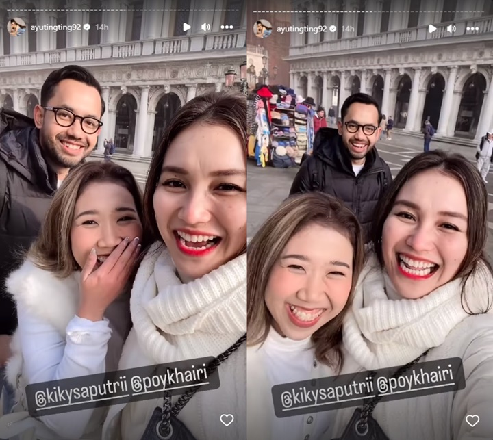 Ketemu Kiky Saputri di Eropa, Ayu Ting Ting Salting Didoakan Segera Bulan Madu dengan Boy William