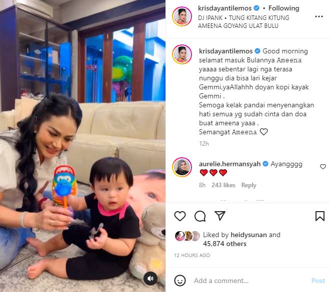 Krisdayanti Sebutkan Kesamaan dengan Baby Ameena Justru Tuai Pro-Kontra