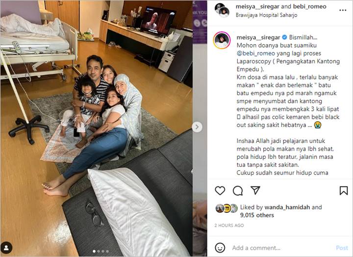 Bebi Romeo Jalani Proses Pengangkatan Kantong Empedu, Meisya Siregar Beberkan Penyebabnya