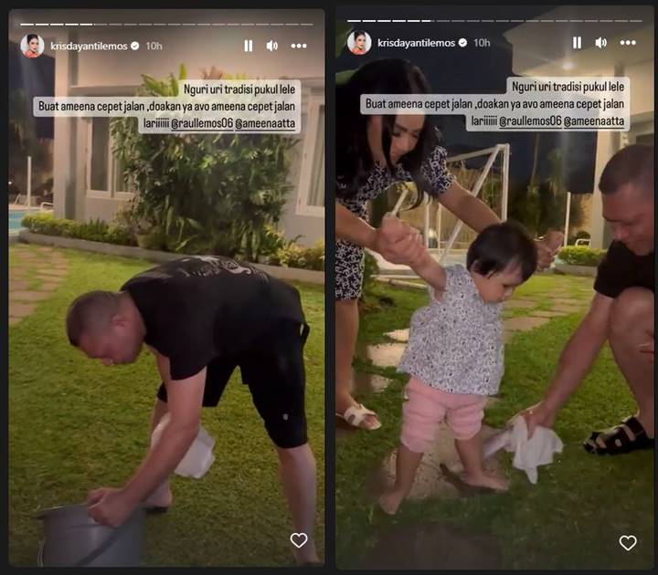 Lakukan Tradisi Pukul Lele, Raul Lemos Suami Krisdayanti Doakan Ameena Bisa Cepat Jalan