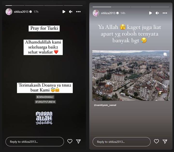 Siti Liza Kabarkan Kondisinya Usai Turki Diguncang Gempa, Kaget Lihat Banyak Apartemen Roboh