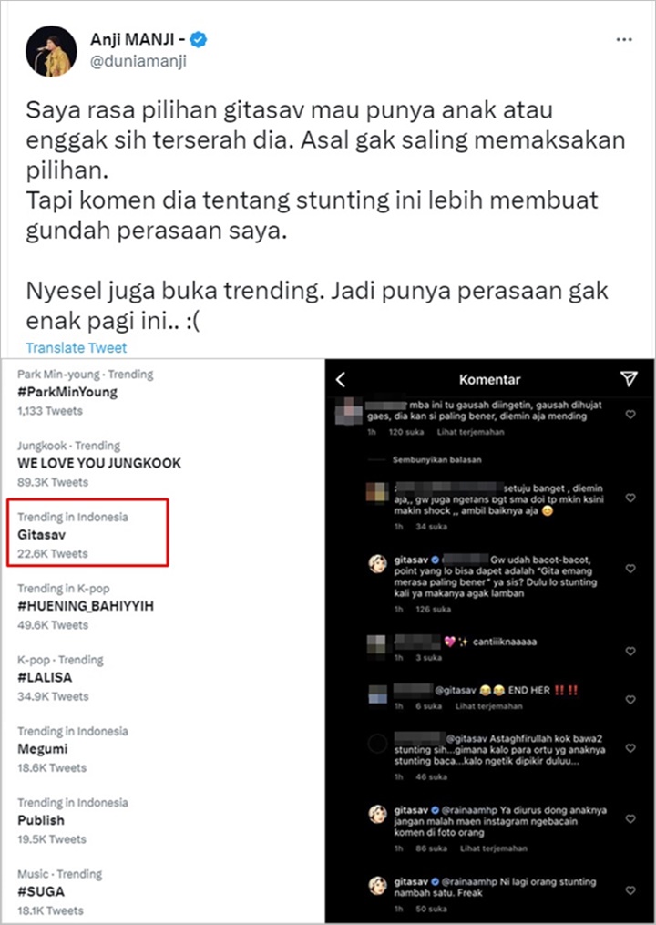 Ikut Speak Up, Anji Miris Baca Komentar Gita Savitri Bully Netter Stunting