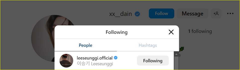 Lee Da In follow balik Lee Seung Gi