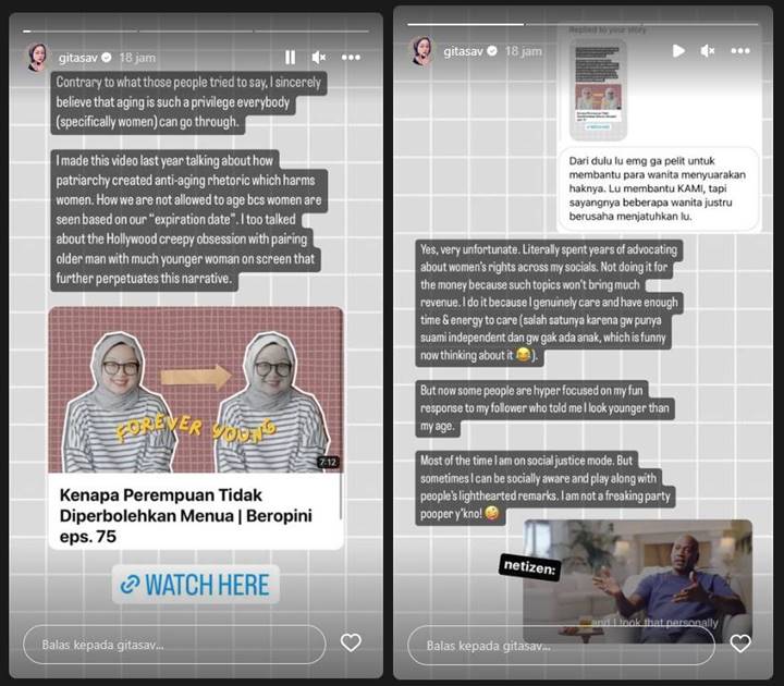 Gita Savitri Umbar Vlog Lawas Ngomongin Soal Penuaan, Disebut Wakili Suara Wanita