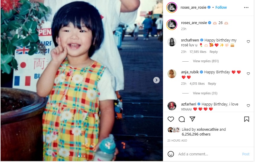 Rayakan Ultah Ke-26, Rose BLACKPINK Posting Foto Masa Kecil yang Menggemaskan