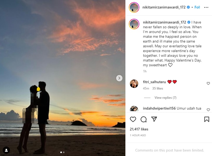 Nikita Mirzani dan Pacar Mualaf Ciuman Mesra Perdana Rayakan Valentine Bareng