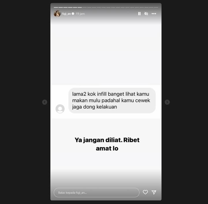 Fuji An Auto Ketus Usai Disebut Bikin Ilfeel Gara-gara Doyan Makan