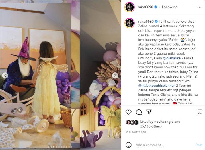 Raisa Rayakan Ultah Zalina Ala Negeri Dongeng, Hamish Daud Dandan Totalitas Nyaris Tak Dikenali