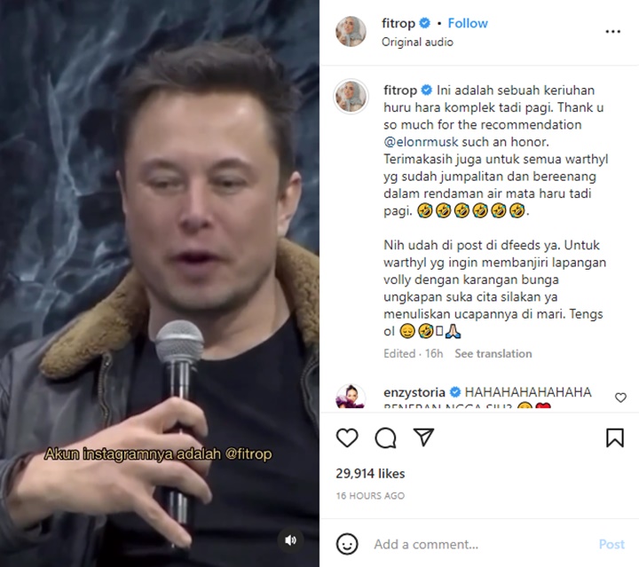 Fitri Tropica Bikin Heboh Pamer Di-notice Elon Musk, Faktanya Mengejutkan