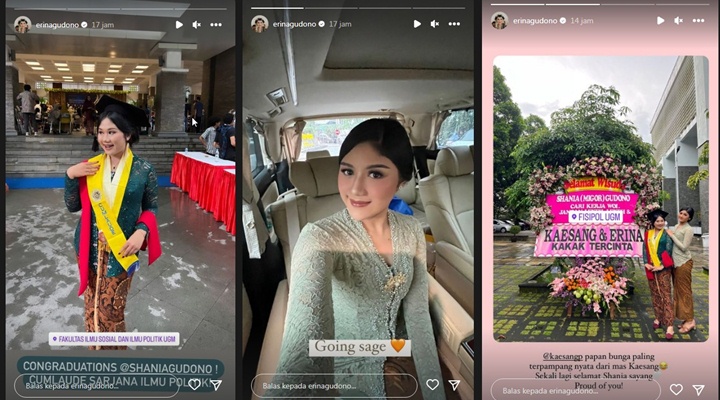 Erina Gudono Bangga Adik Lulus Cumlaude, Papan Bunga Kocak Dari Kaesang Curi Perhatian Erina Gudono Bangga Adik Lulus Cumlaude, Papan Bunga Kocak Dari Kaesang Curi Perhatian