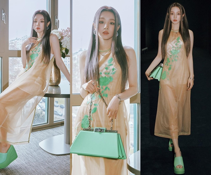 Yuqi Tampil Cerah dengan Perpaduan Warna Kontras