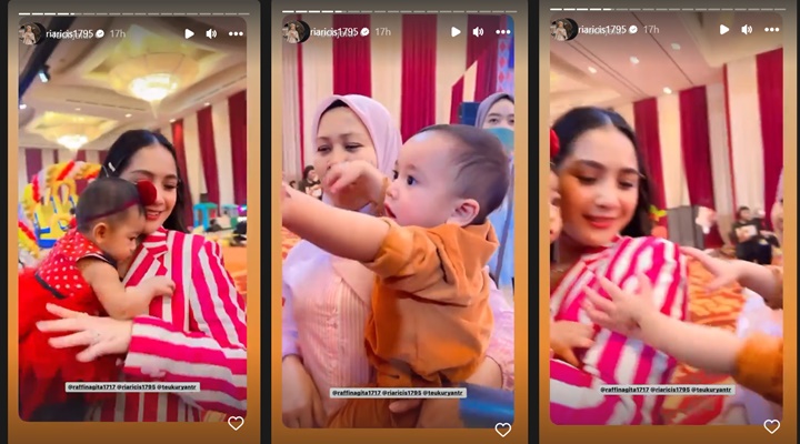 Nagita Slavina Gendong Moana Anak Ria Ricis, Rayyanza Cipung Tak Terima