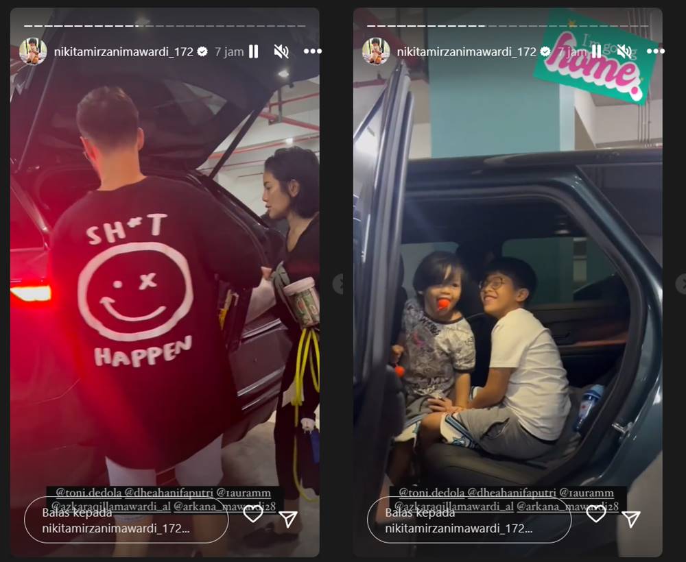 Nikita Mirzani menunjukkan kedekatan sang pacar bule dengan sang putra